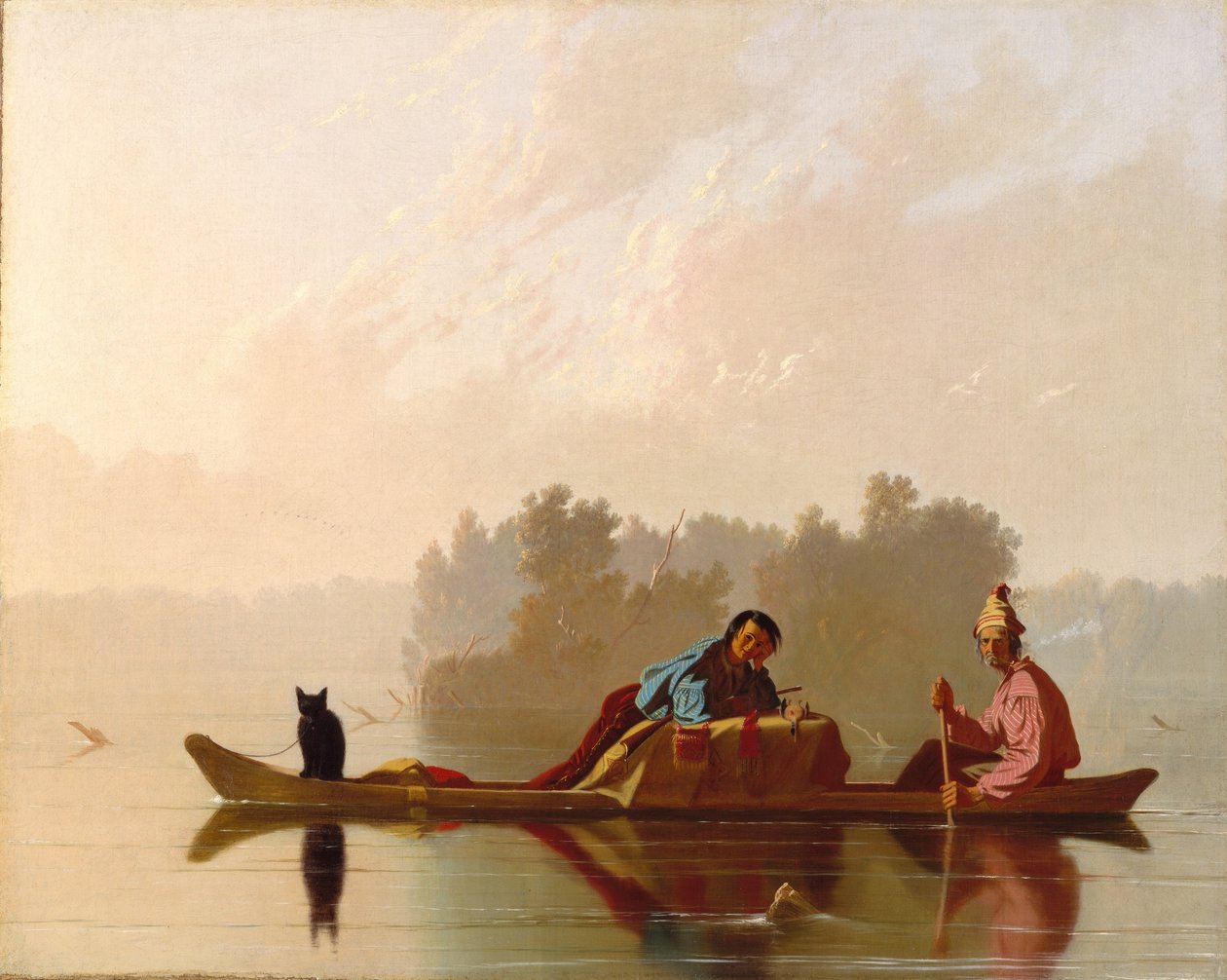 Handlarze futer schodzą z Missouri, 1845. autorstwa George Caleb Bingham
