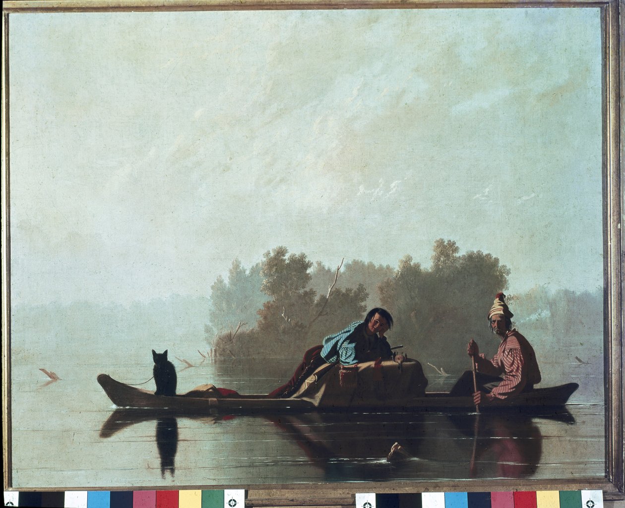 Handlarze futrami schodzącymi z biegu rzeki Missouri autorstwa George Caleb Bingham