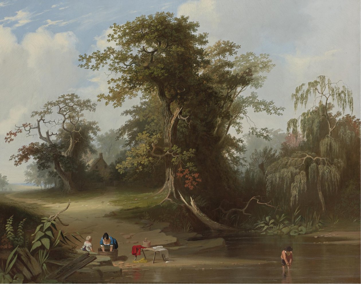 Krajobraz; scena wiejska autorstwa George Caleb Bingham
