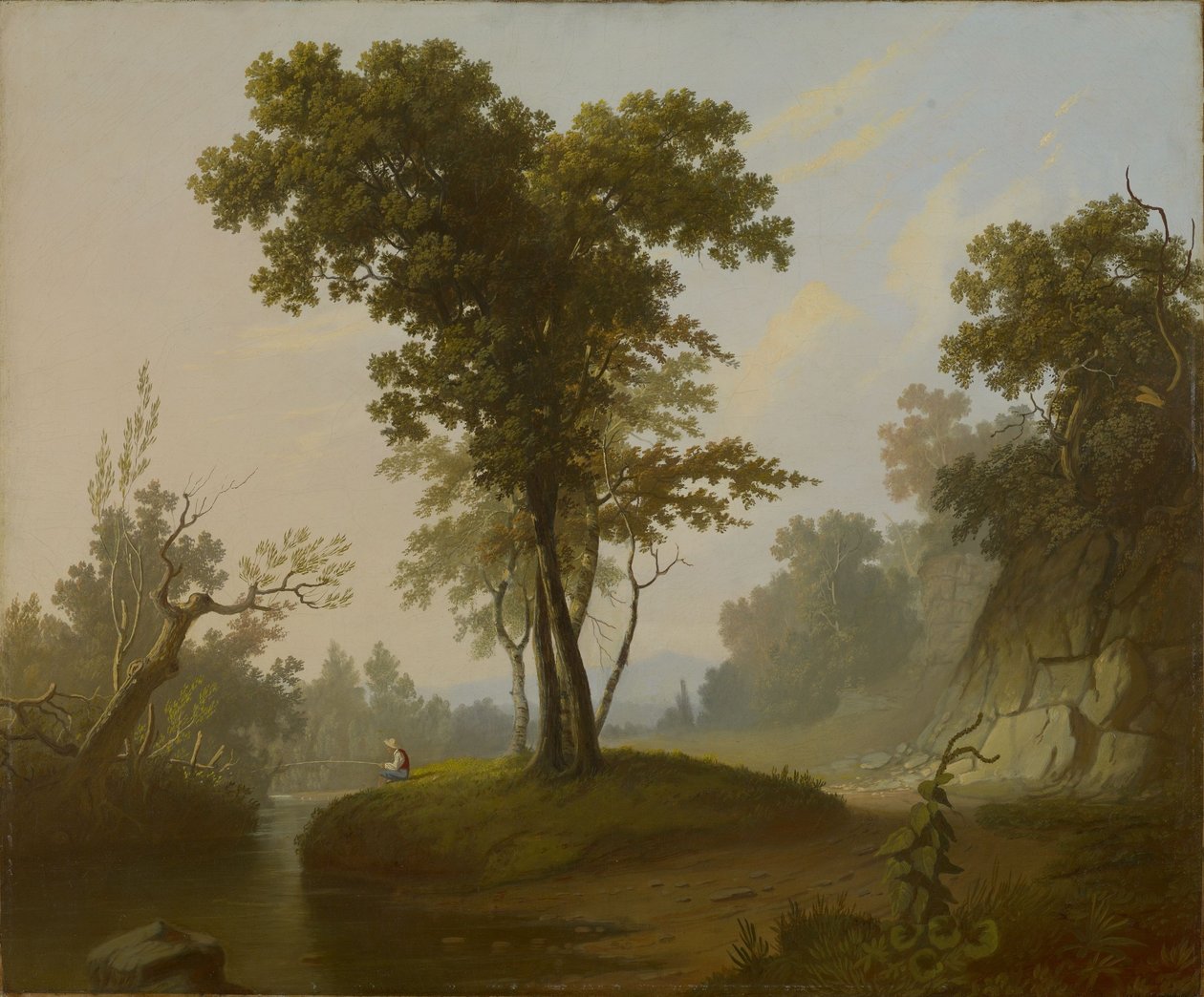 Krajobraz z rybakiem autorstwa George Caleb Bingham