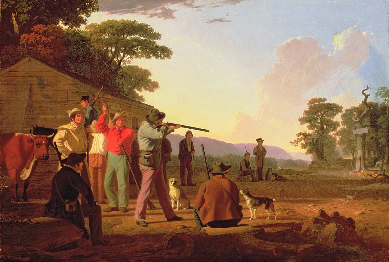Strzelanie do wołowiny, 1850 autorstwa George Caleb Bingham