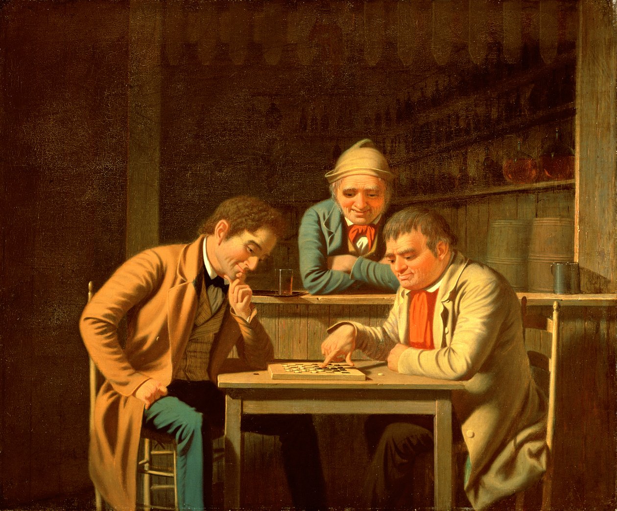 Gracze w szachownicę, 1850 autorstwa George Caleb Bingham