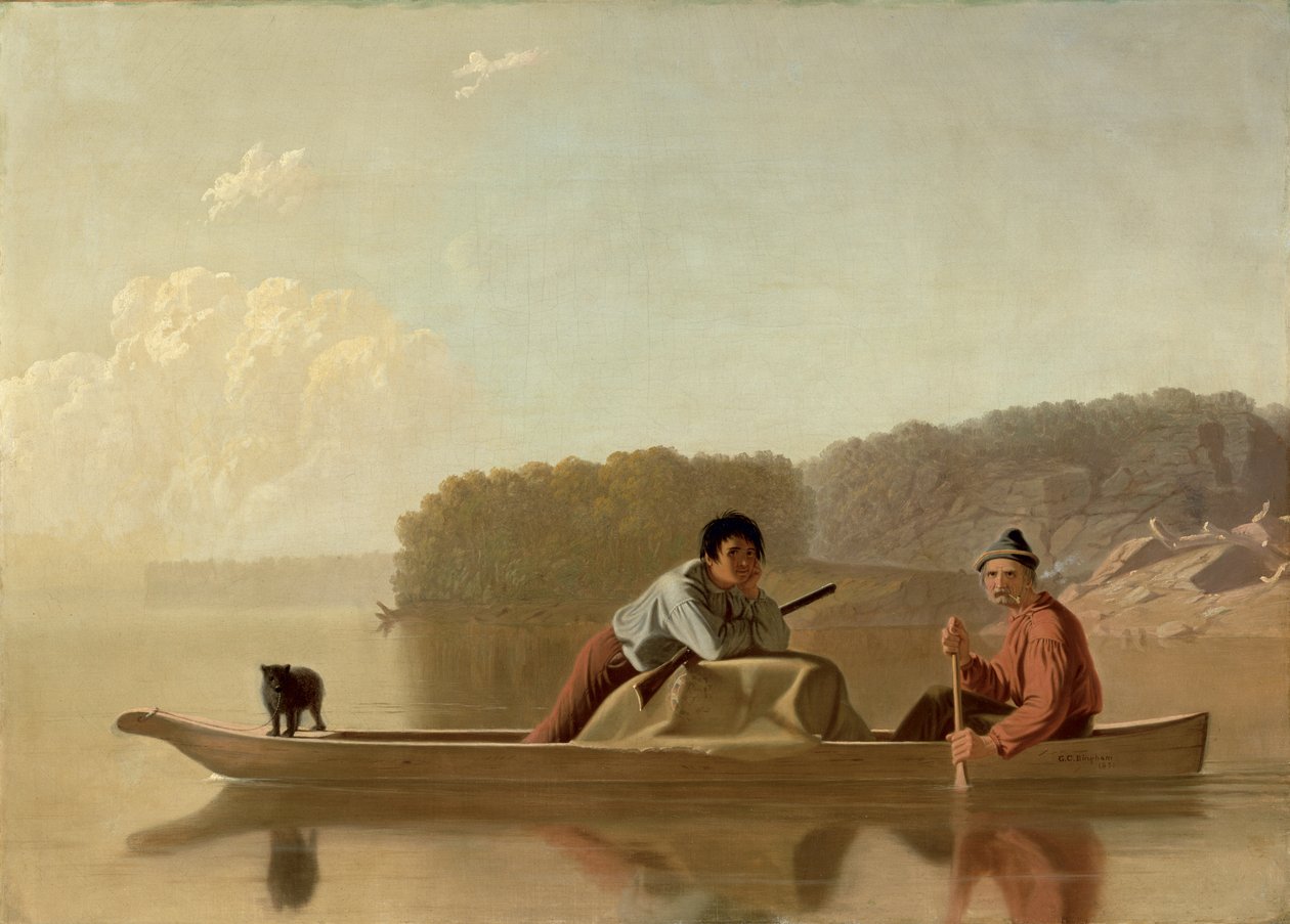 Powrót traperów, 1851 autorstwa George Caleb Bingham