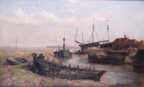 Ujście rzeki Freshney, niedaleko Grimsby, Lincolnshire autorstwa George Cammidge