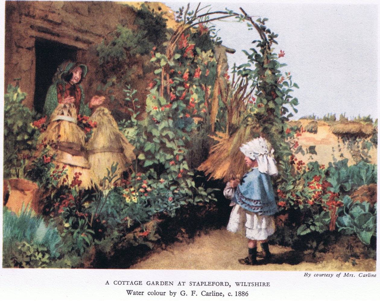 Ogród przydomowy w Stapleford, Wiltshire, 1944 autorstwa George Carline