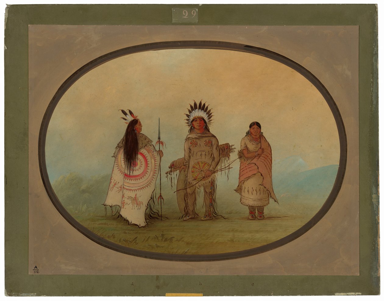 Wódz kruków, wojownik i jego żona autorstwa George Catlin