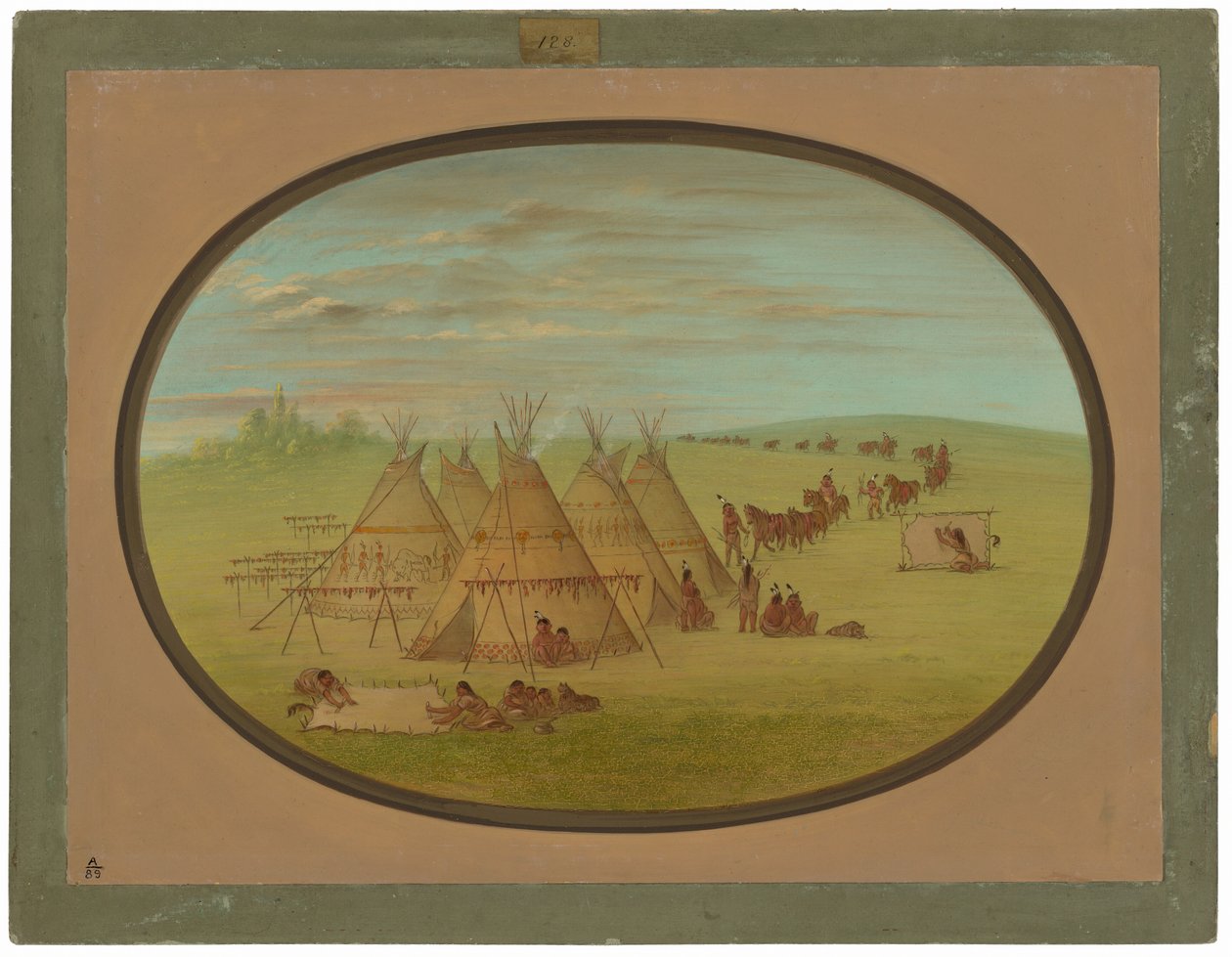 Mała wioska Siuksów autorstwa George Catlin