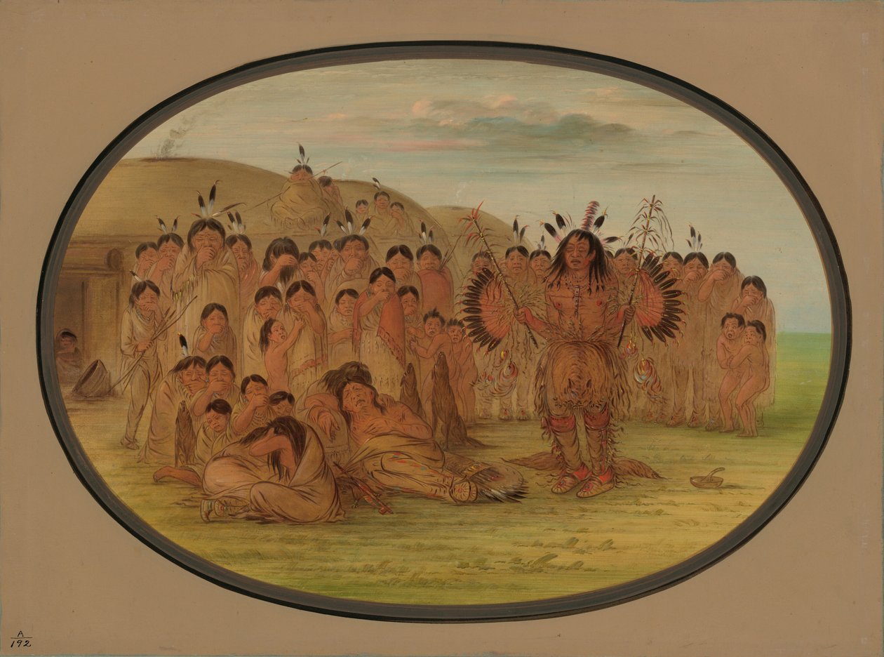 Mandan Medicine Man, 18611869. autorstwa George Catlin