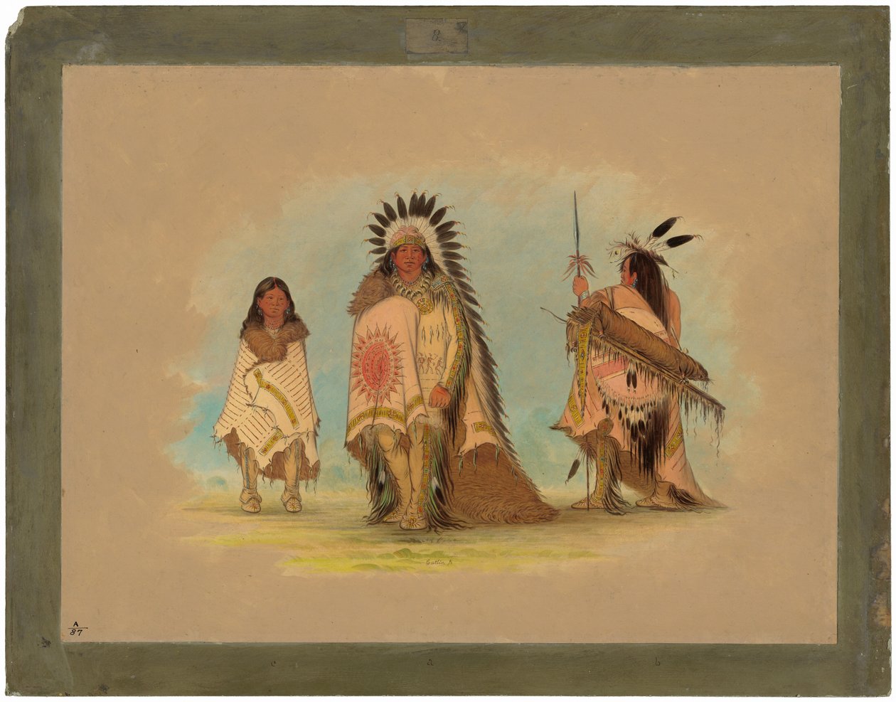 Wódz Siuksów, jego córka i wojownik autorstwa George Catlin
