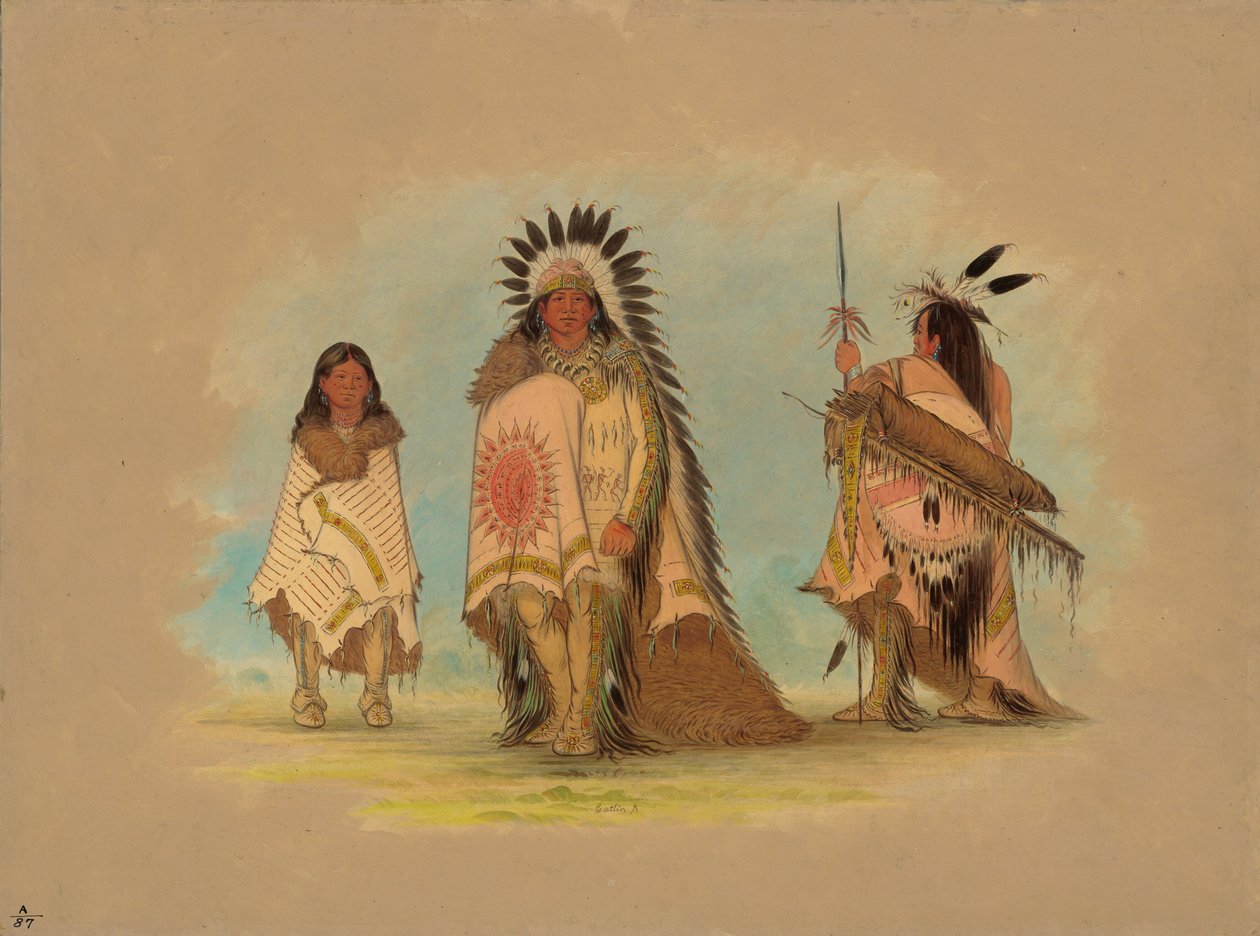 Wódz Siuksów, jego córka i wojownik, 18611869. autorstwa George Catlin