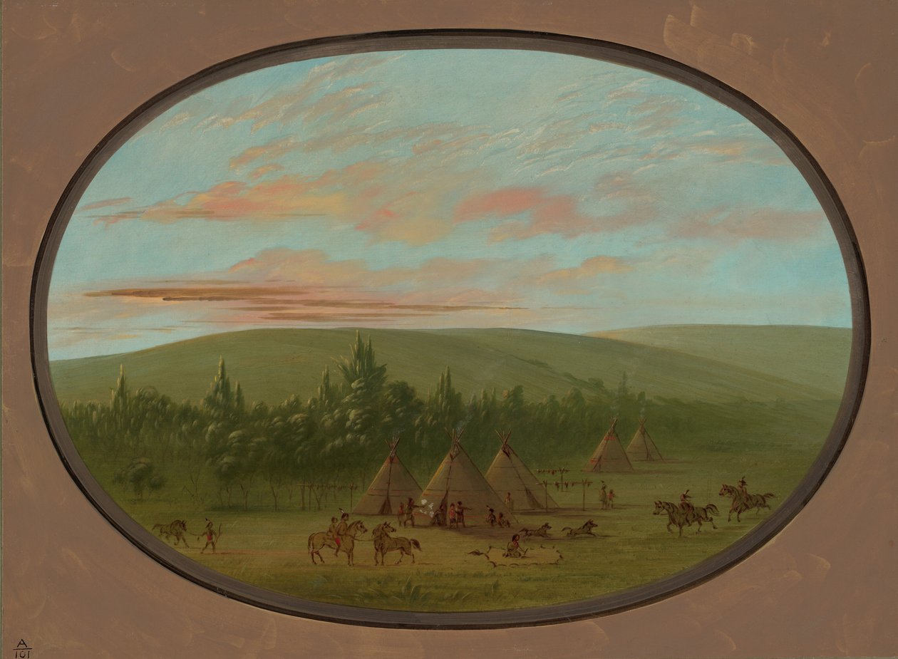 Wioska Siuksów, 18611869. autorstwa George Catlin