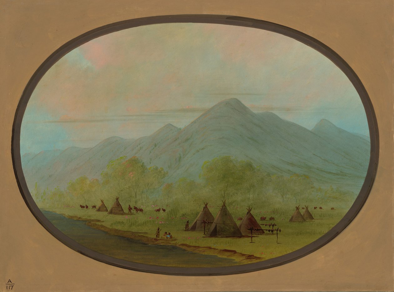 Mała Wioska Wron, 18551869. autorstwa George Catlin