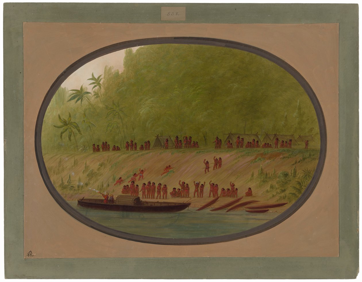 Mała wioska Orejona autorstwa George Catlin