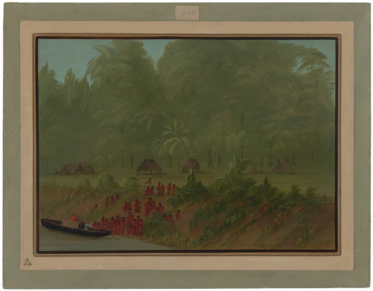 Wioska Yahua autorstwa George Catlin