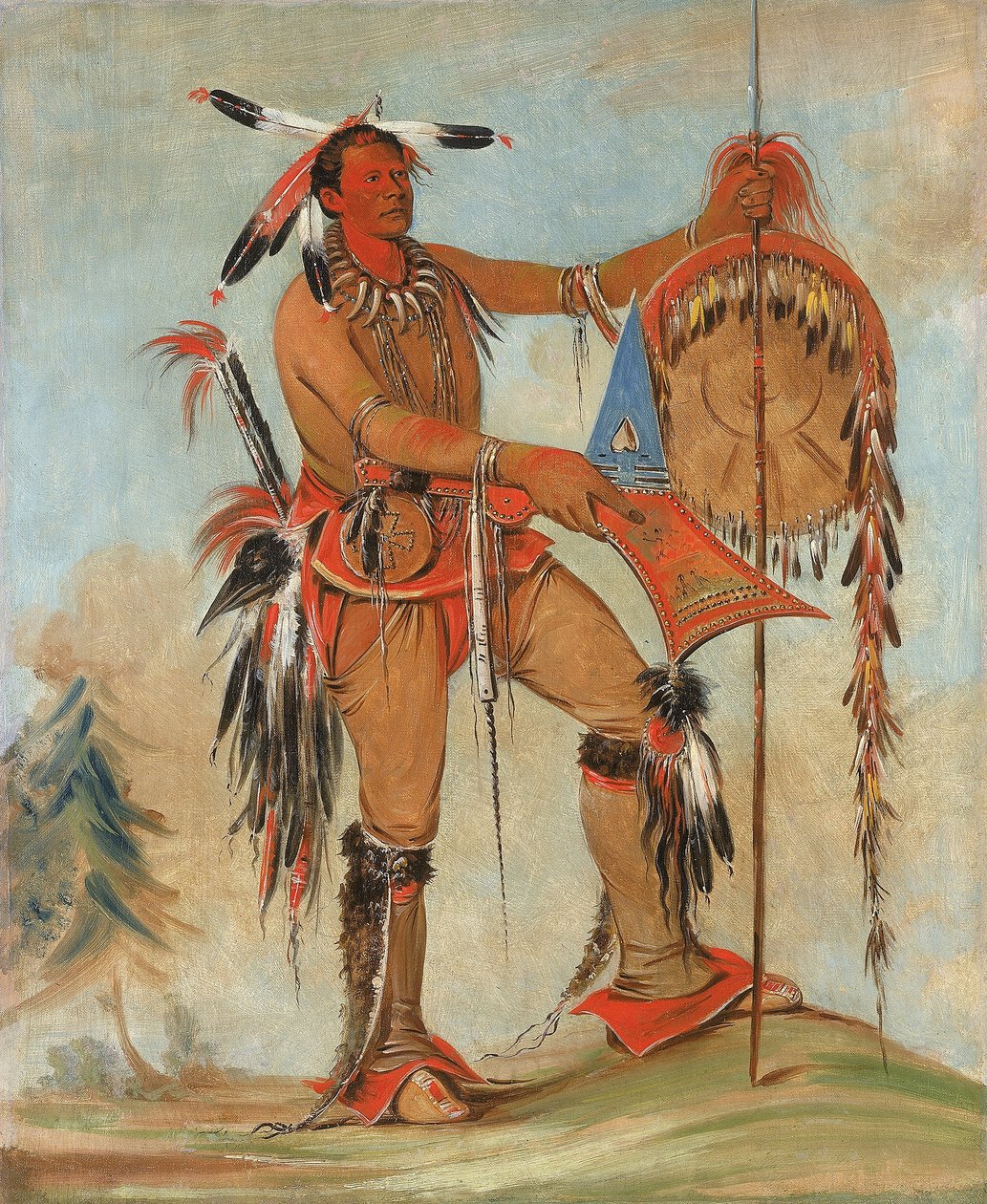 Ah-móu-a, Wieloryb, jeden z głównych wodzów Kee-o-kúka autorstwa George Catlin