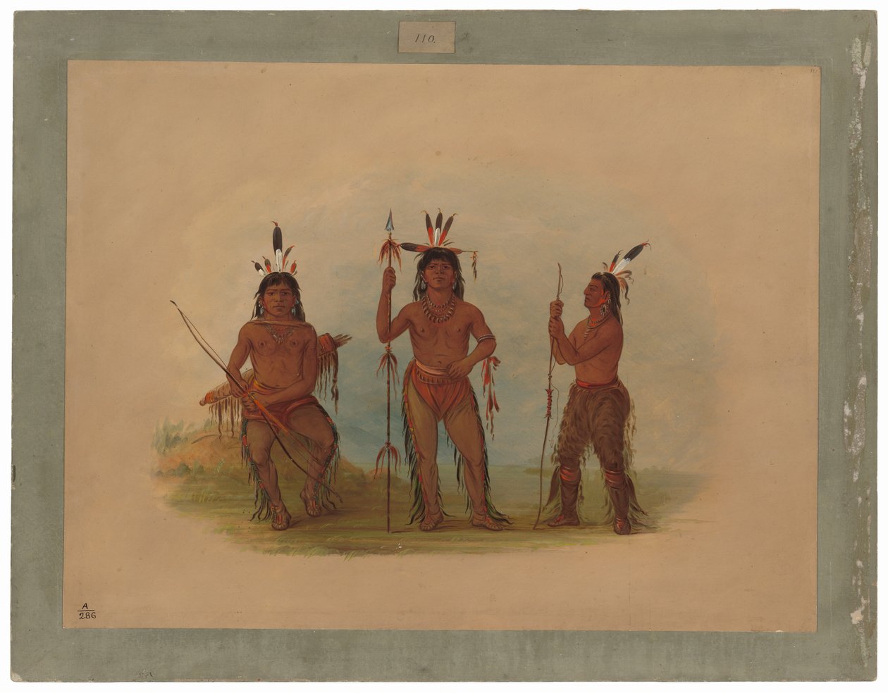 Wódz alaeucki i dwóch wojowników autorstwa George Catlin