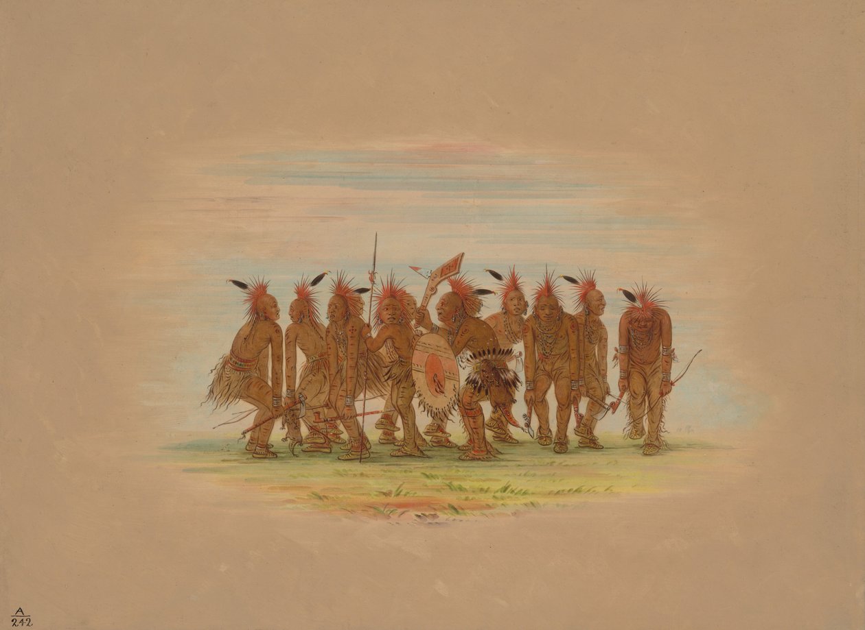 Zabawny taniec - Saukie, 18611869. autorstwa George Catlin