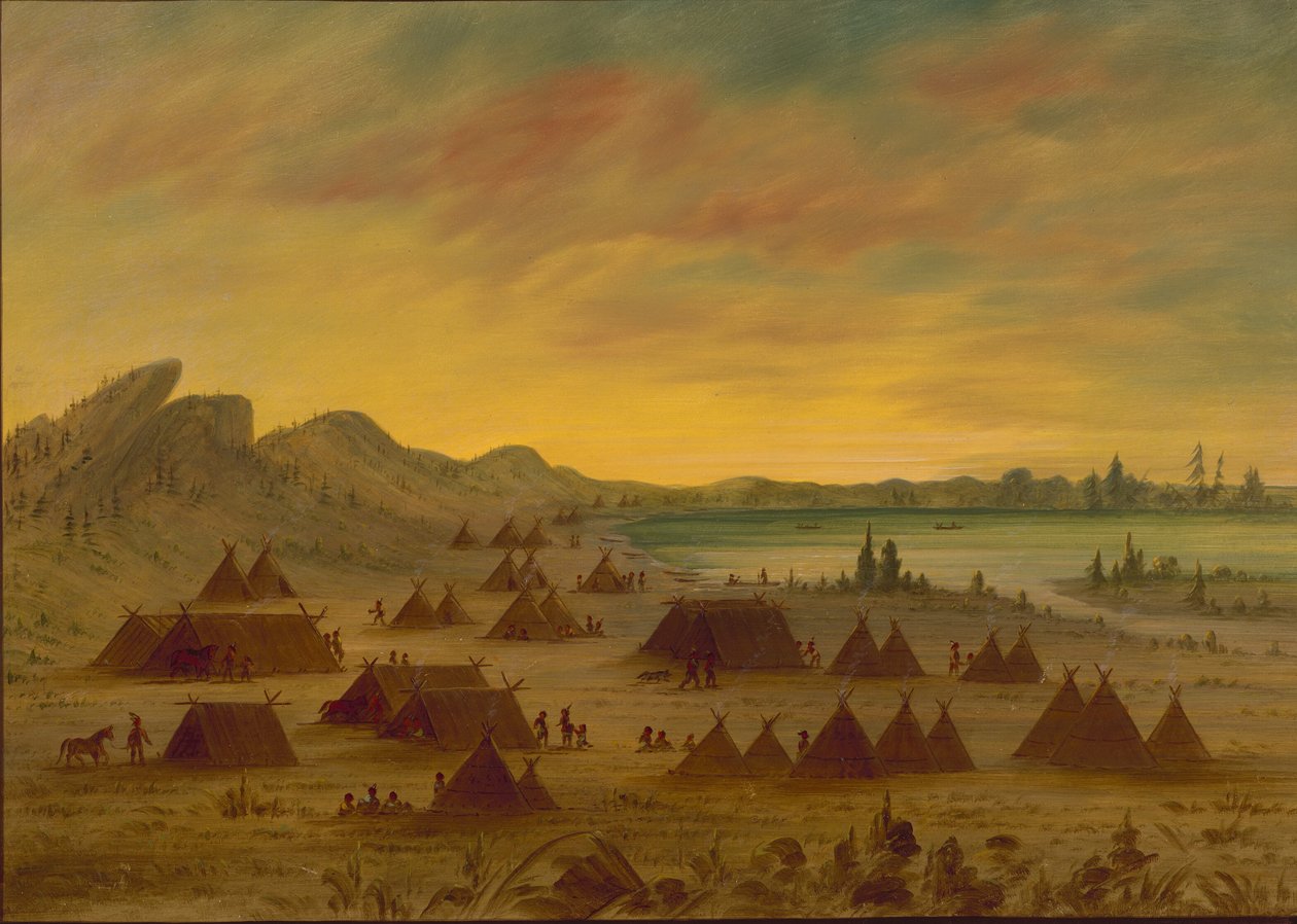 Wioska Apaczów, 18551869. autorstwa George Catlin