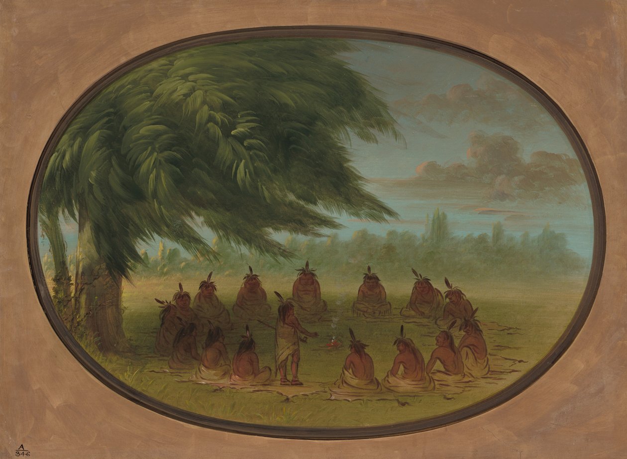 Rada indyjska - Sioux, 18611869. autorstwa George Catlin