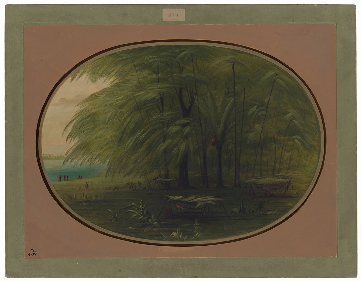 Wioska indiańska – brzeg Amazonki autorstwa George Catlin
