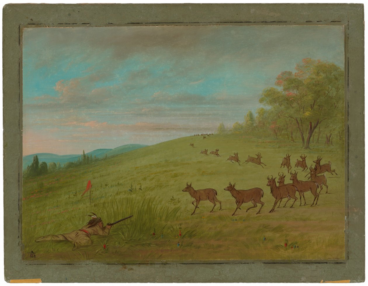 Strzelanie do antylop — Assinneboine autorstwa George Catlin