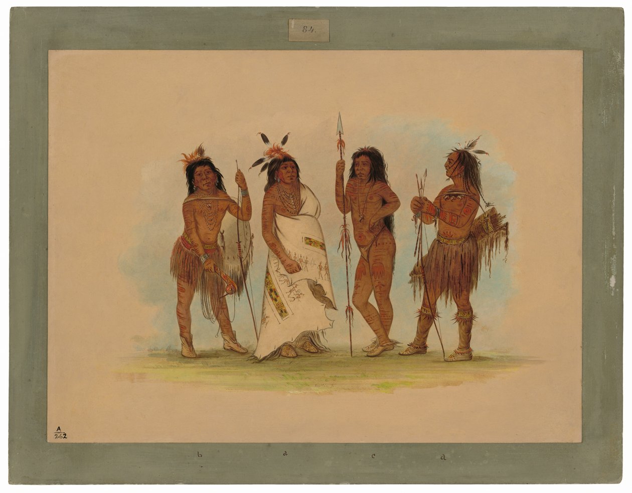 Wódz Apaczów i Trzech Wojowników autorstwa George Catlin