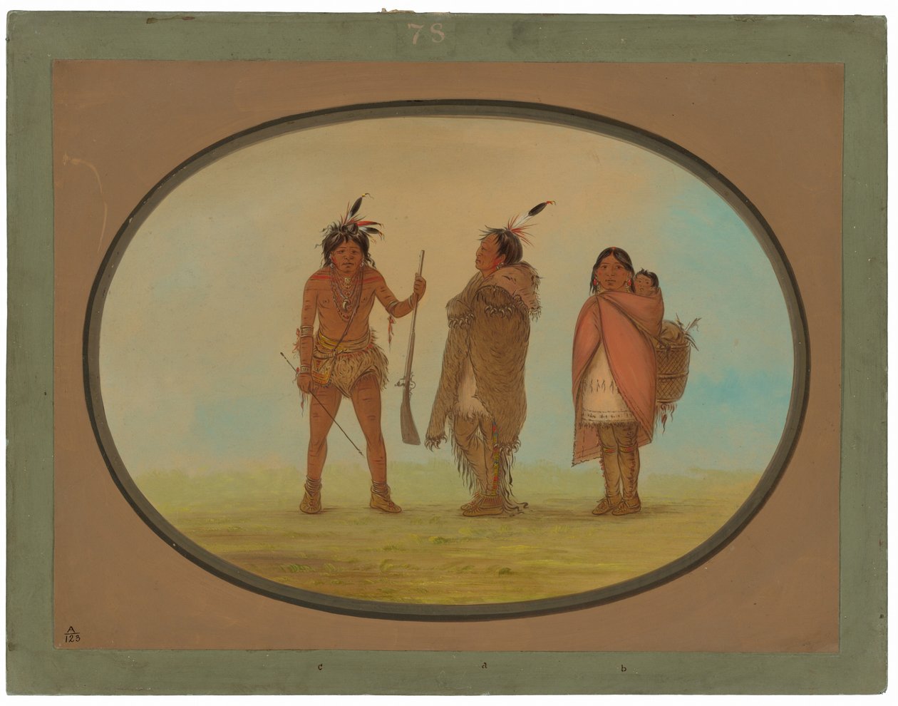 Wódz Arapaho, jego żona i wojownik autorstwa George Catlin