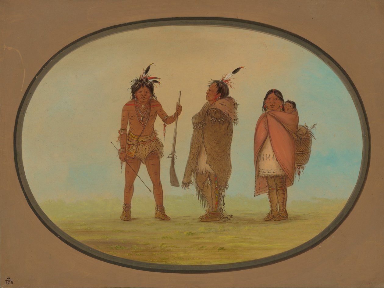 Wódz Arapaho, jego żona i wojownik, 18611869. autorstwa George Catlin