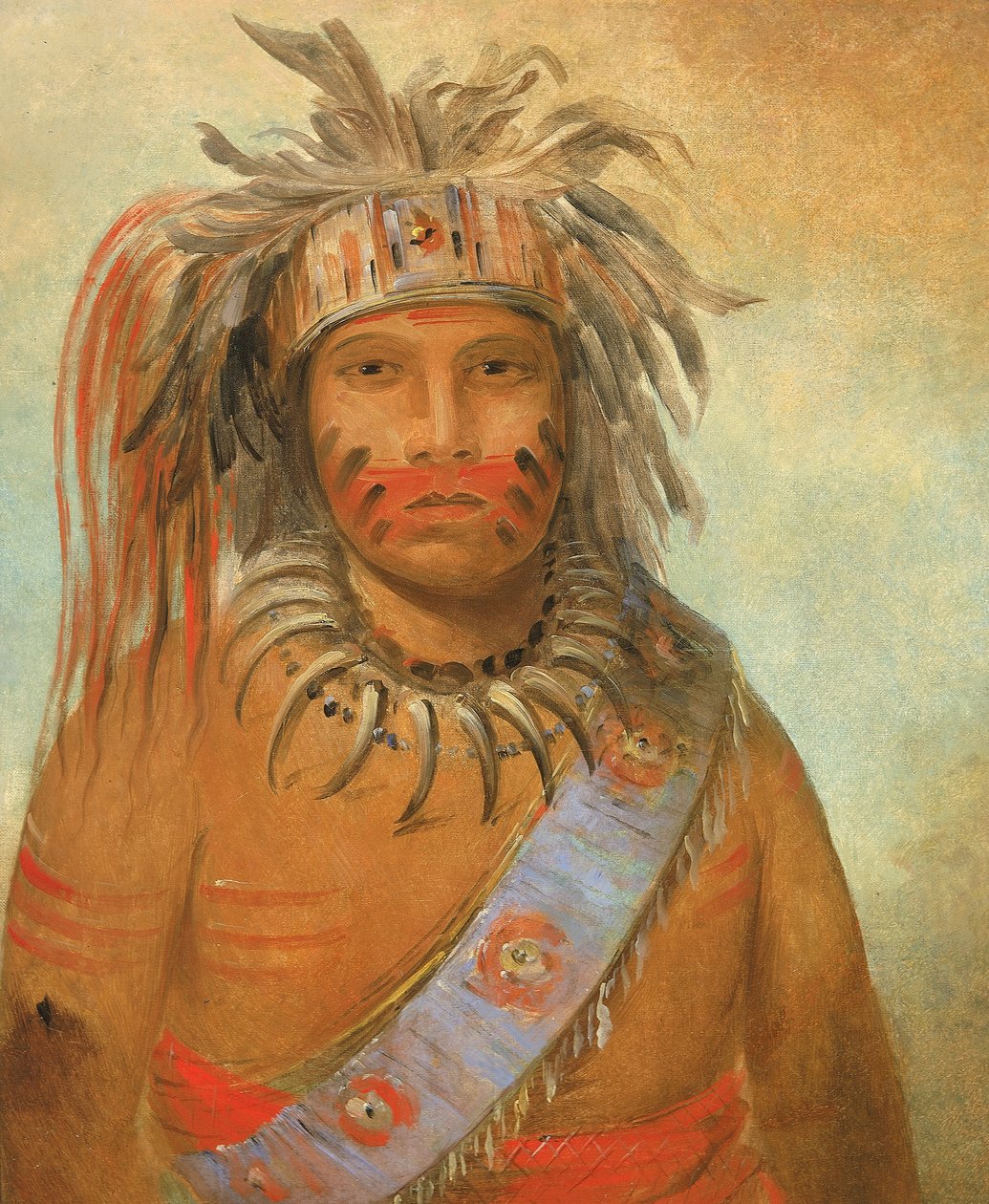 Au-nim-muck-kwa-um, Burzowy Ptak autorstwa George Catlin
