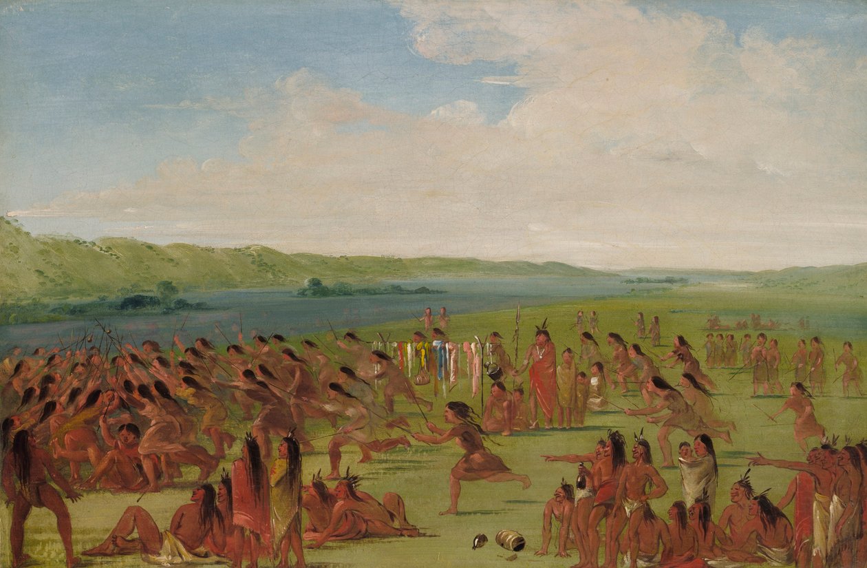 Piłka nożna kobiet, Prairie du Chien autorstwa George Catlin