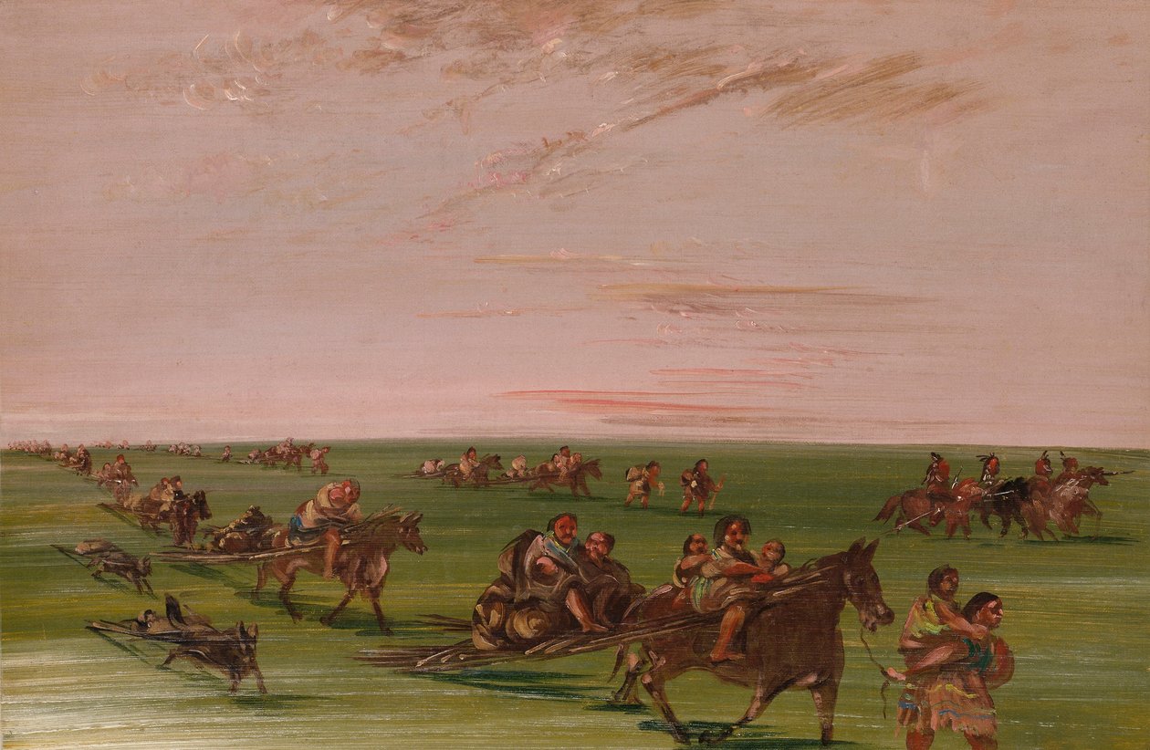 Ruchomy obóz bandy Siuksów autorstwa George Catlin
