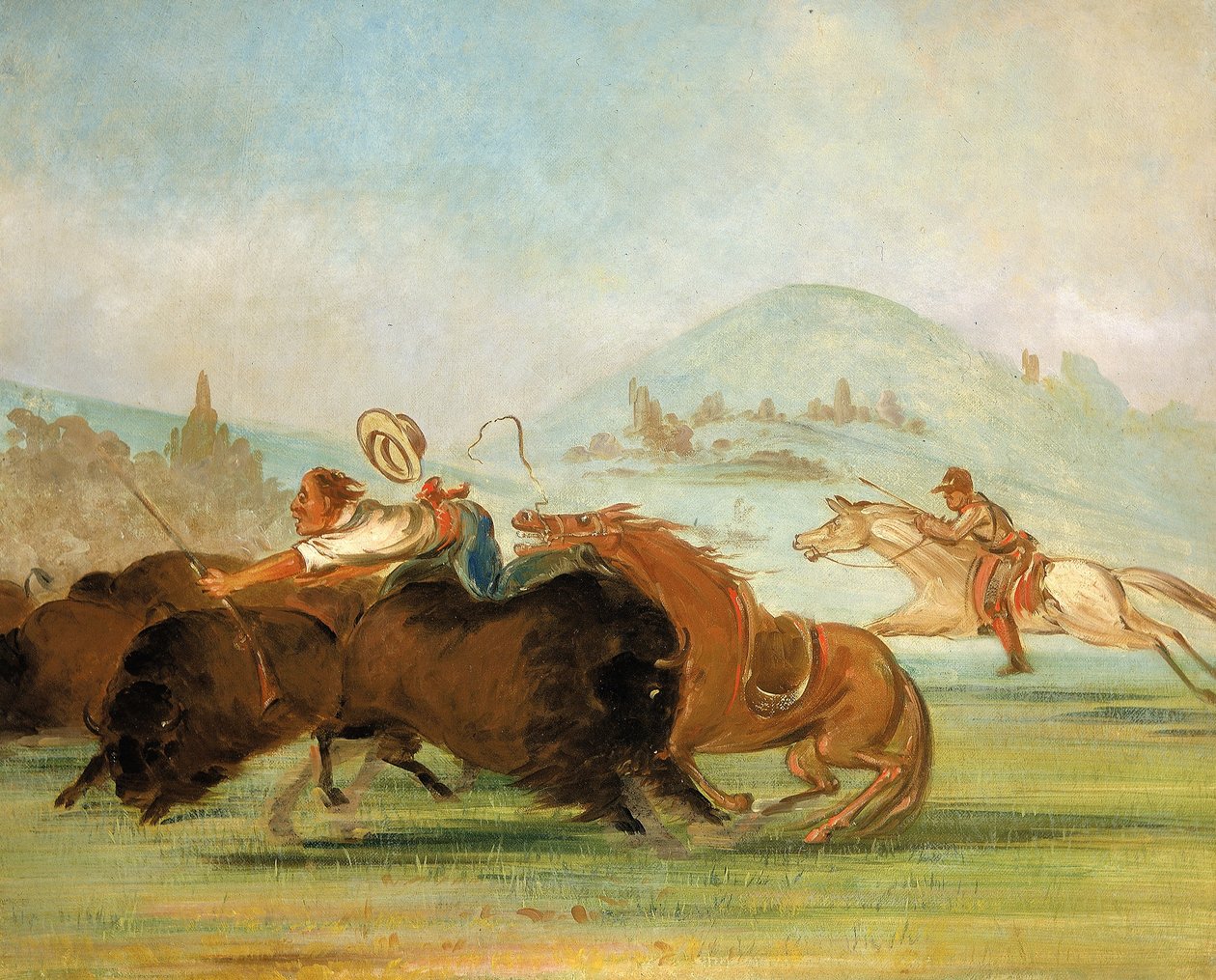 Batiste i ja Biegnący Bawół, Ujście Yellowstone autorstwa George Catlin