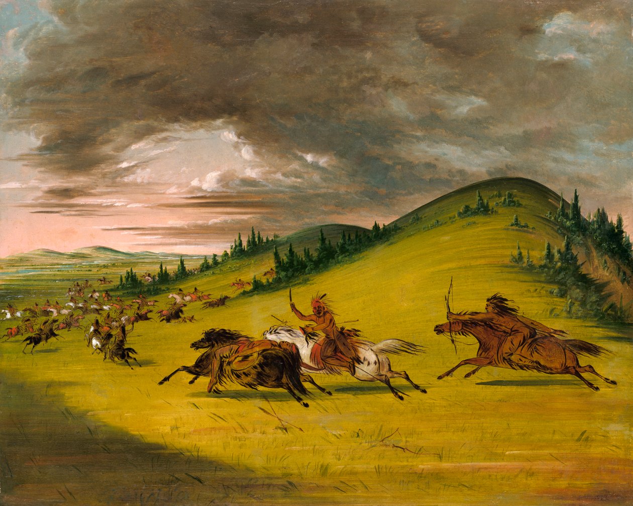 Bitwa między Siuksami i Sac i Lisem, 1846-1848. autorstwa George Catlin