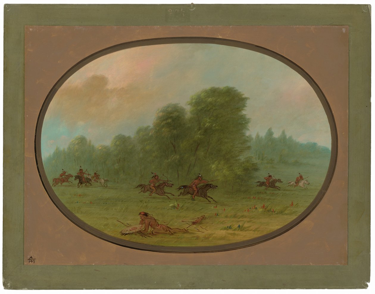 Bitwa między Apaczami Jiccarilla i Camanchees autorstwa George Catlin