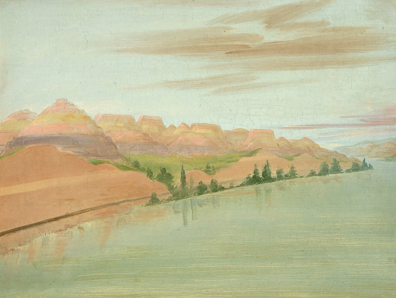 Piękne Clay Bluffs, 1900 mil nad St. Louis autorstwa George Catlin