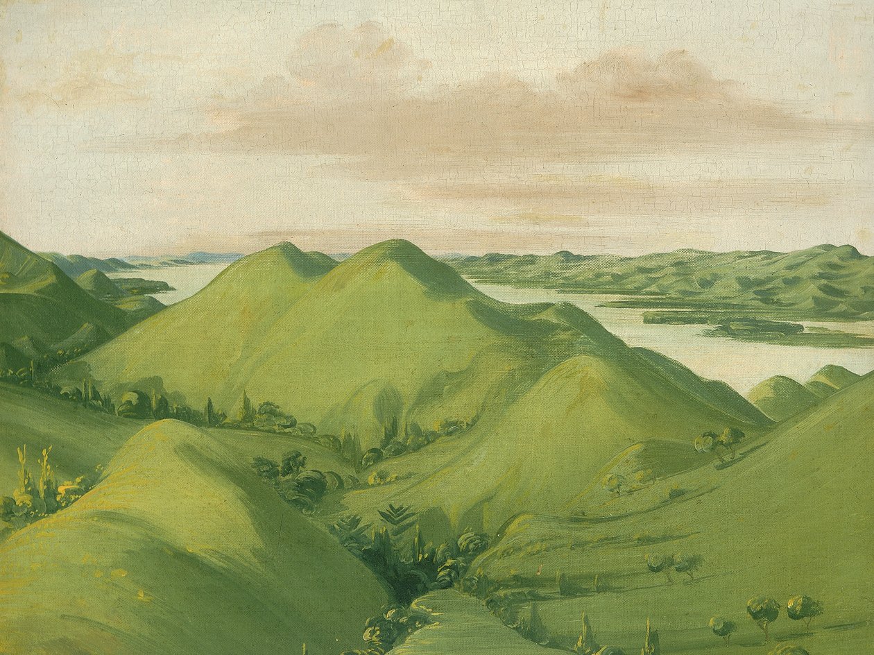 Piękne Grassy Bluffs, 110 mil nad St. Louis, 1832. autorstwa George Catlin