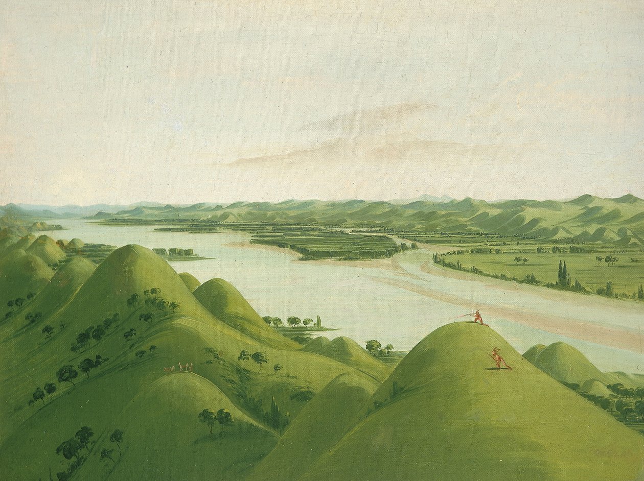 Piękne Prairie Bluffs nad Poncas, 1050 mil nad St. Louis autorstwa George Catlin