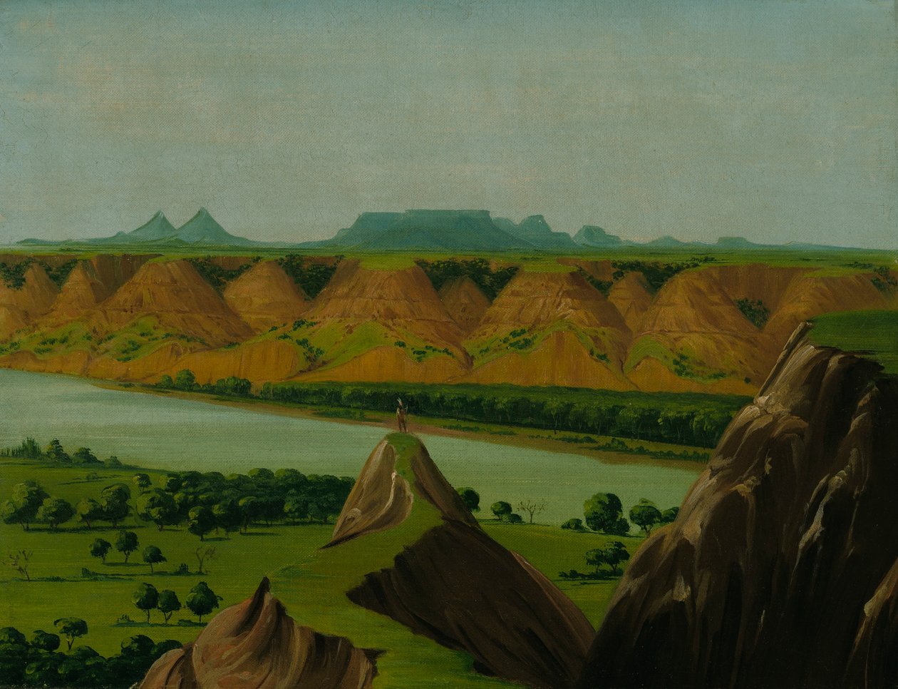 Big Bend na Upper Missouri, 1900 mil powyżej St. Louis autorstwa George Catlin
