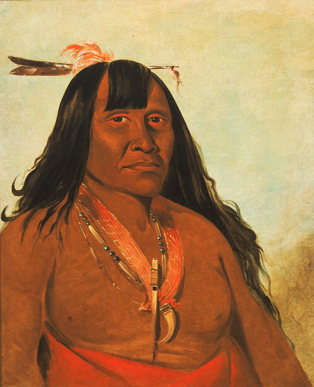Bón-son-gee, New Fire, szef zespołu, 1834. autorstwa George Catlin