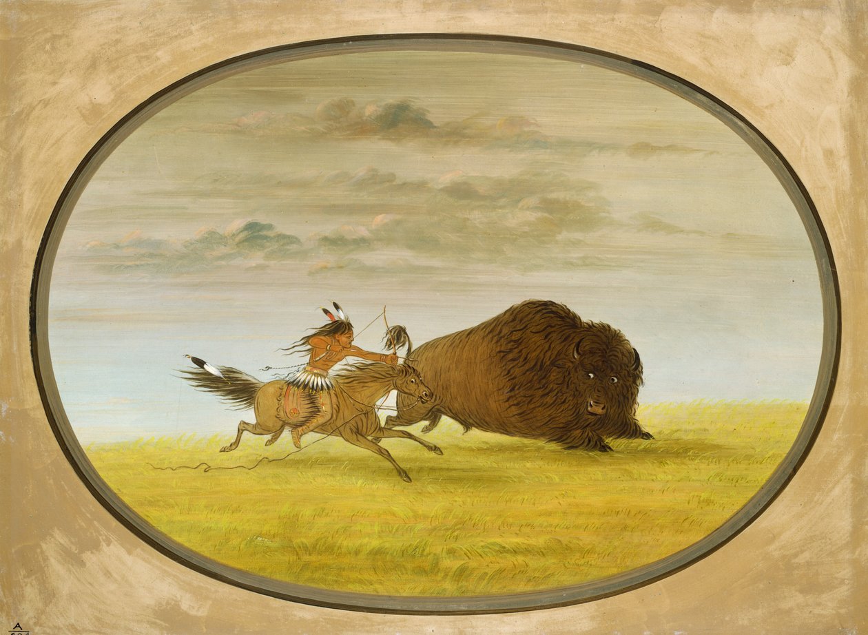Polowanie na bizony autorstwa George Catlin