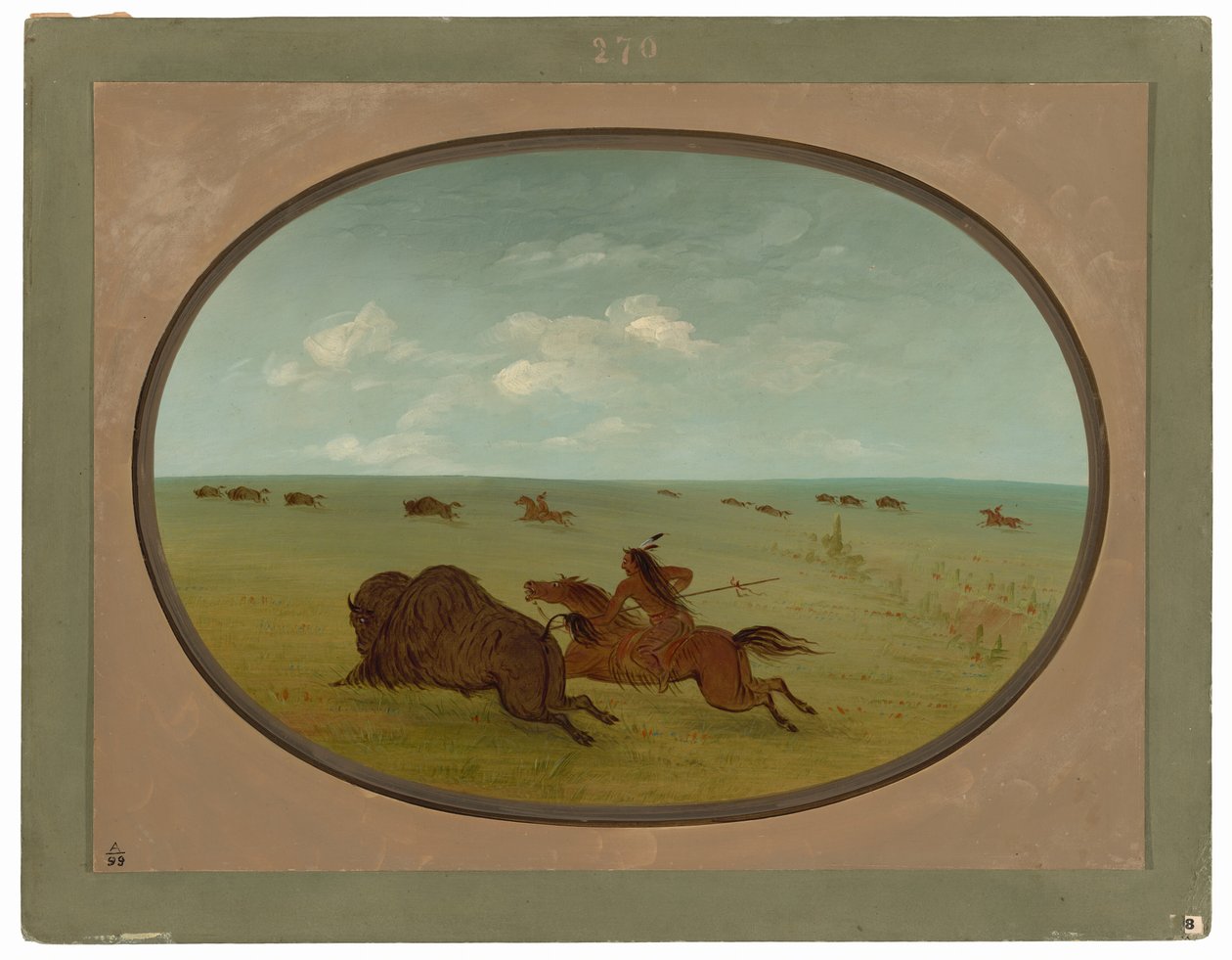 Buffalo Chase, Indianie Siuksów, Upper Missouri autorstwa George Catlin