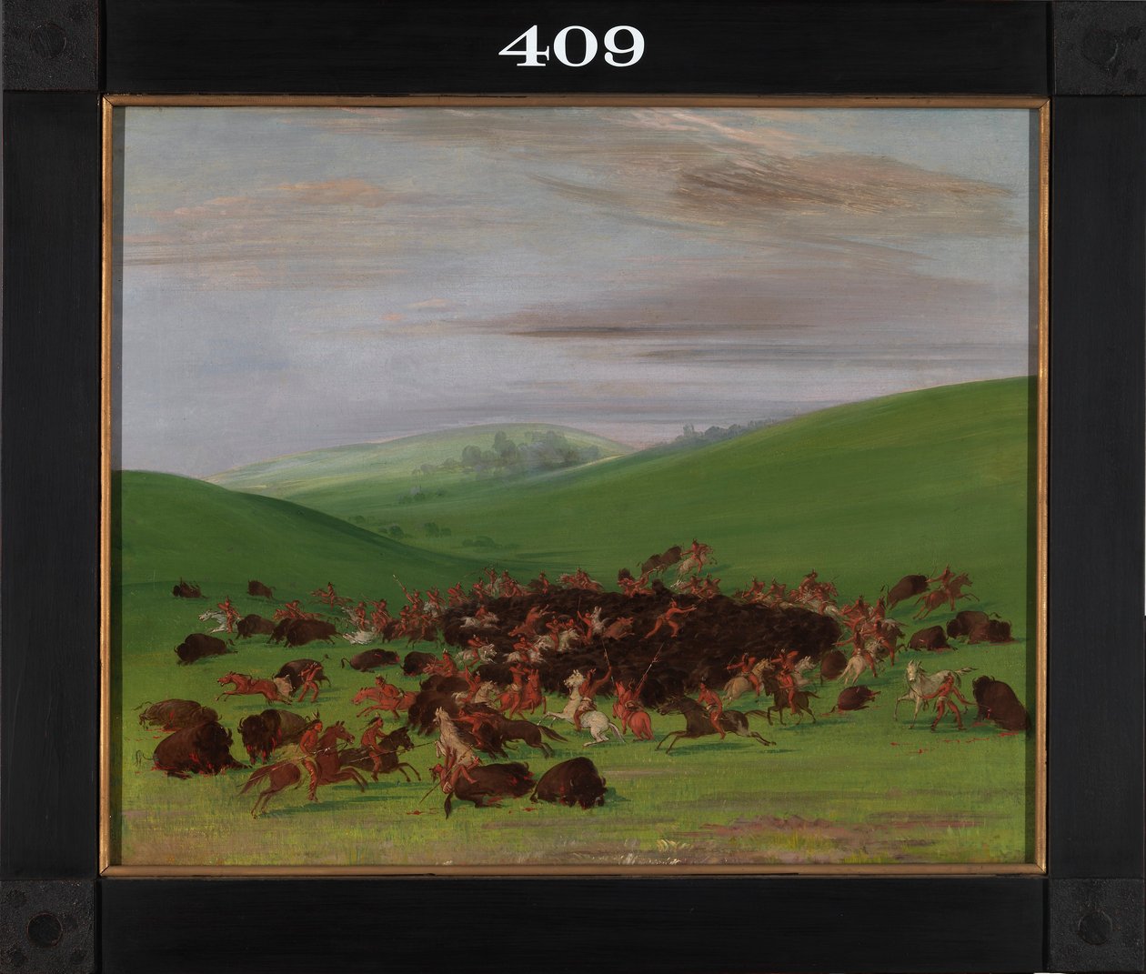 Buffalo Chase, otoczenie przez Hidatsa autorstwa George Catlin