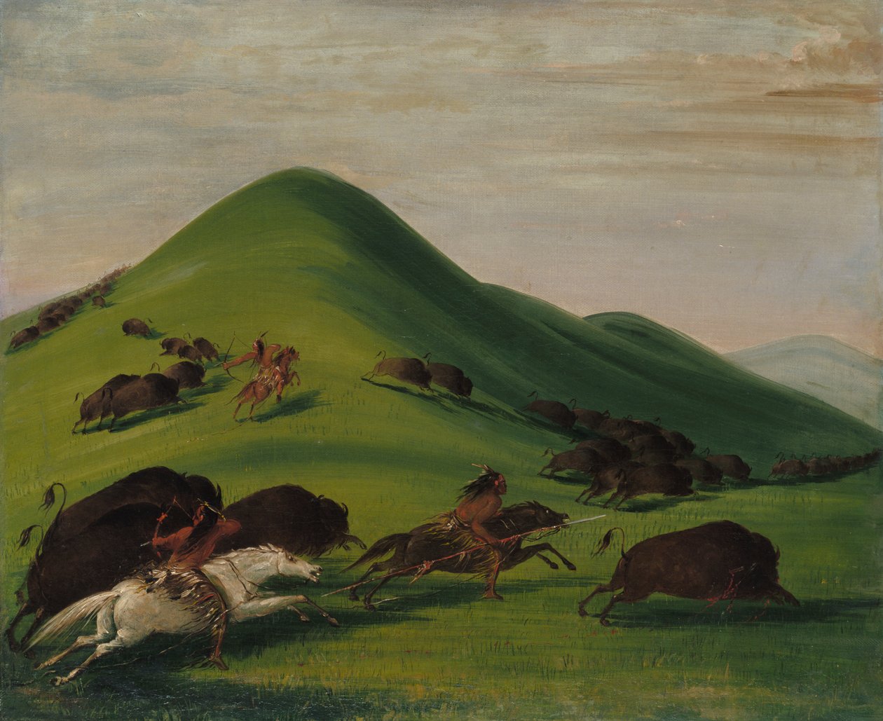 Buffalo Chase nad Prairie Bluffs, 1832-1833. autorstwa George Catlin