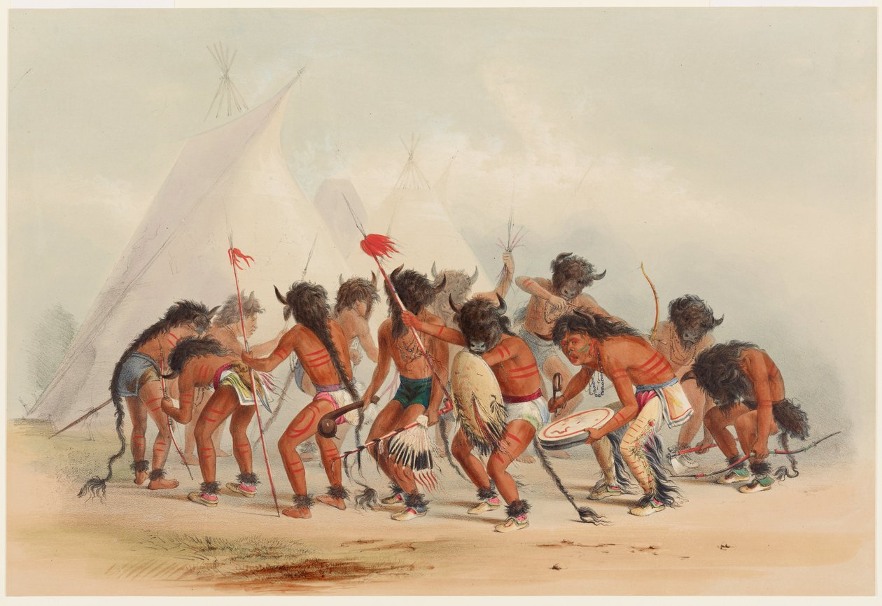 Taniec Bizonów autorstwa George Catlin