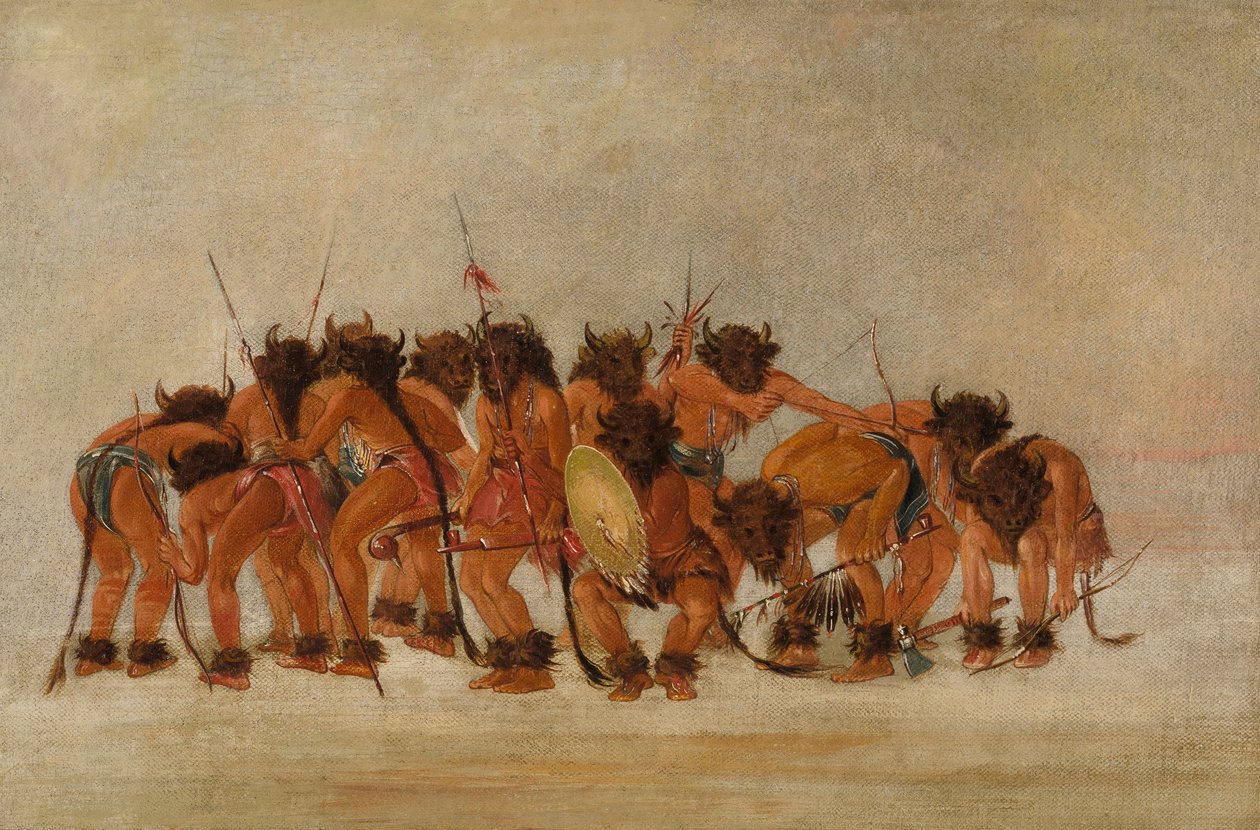 Buffalo Dance, Mandan autorstwa George Catlin