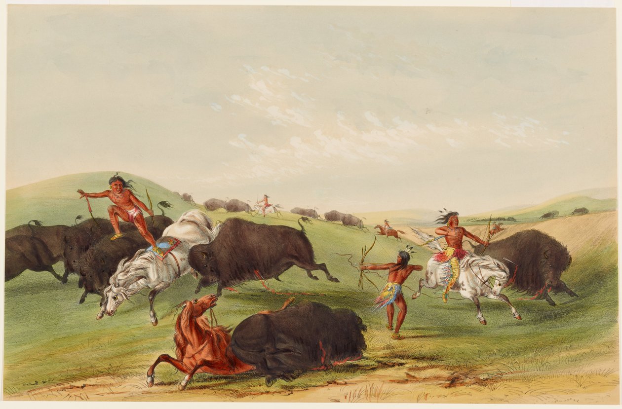 Polowanie na bizony: pościg autorstwa George Catlin