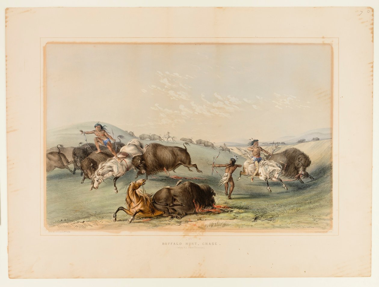 Polowanie na bizony, pościg nr 7 autorstwa George Catlin