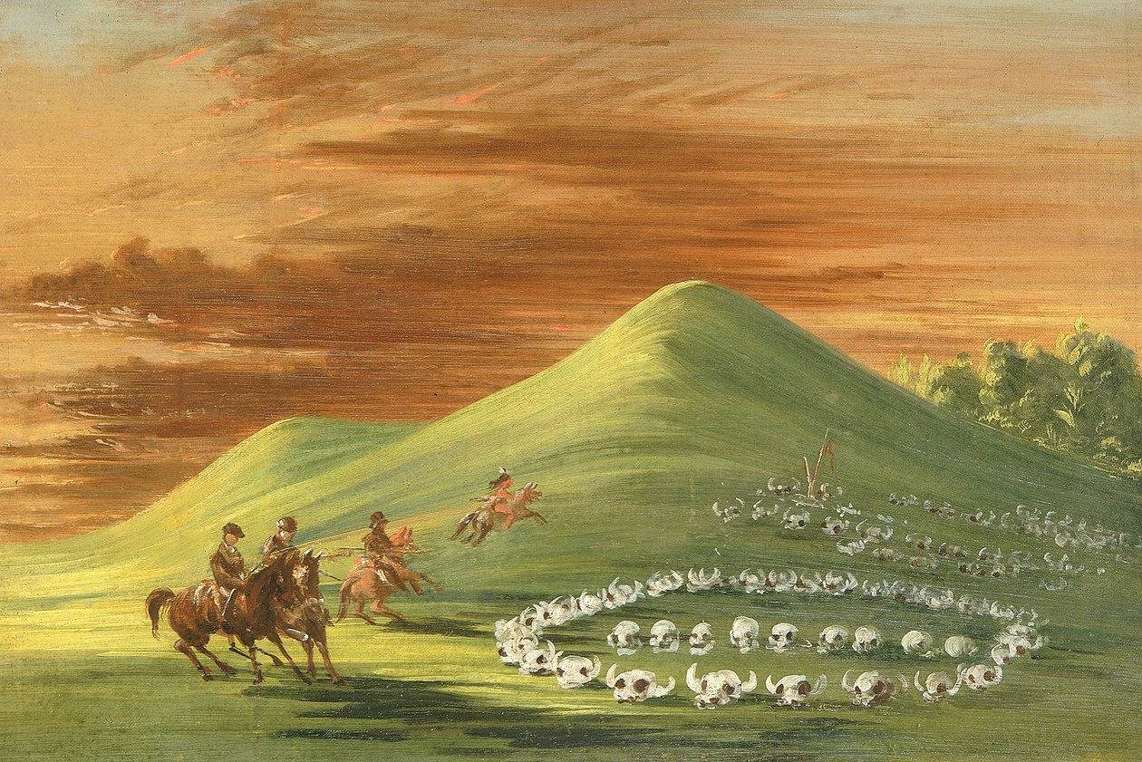 Butte de Mort, miejsce pochówku Siuksów, Upper Missouri autorstwa George Catlin