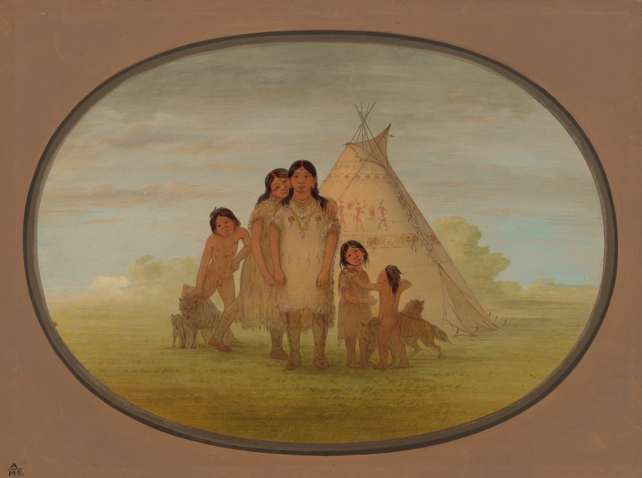 Comanche Chiefs Children i Wigwam, 18611869. autorstwa George Catlin