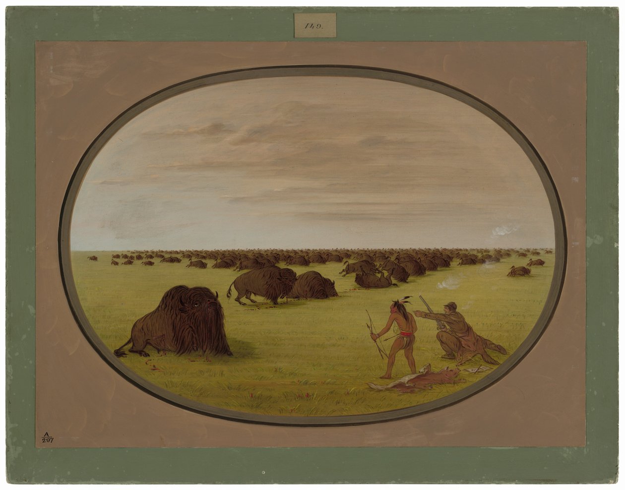 Catlin i Indianin atakujący bawół autorstwa George Catlin
